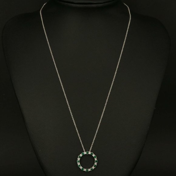 EFFY Emerald Diamond Necklace / 14K gold / Certificate & Warranty - Picture 4 of 6